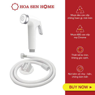 Vòi xịt vệ sinh TUSLO A003 dài 120 cm, chất liệu inox cao cấp, nút bấm xịt nhẹ, chống bám bẩn dễ dàng vệ sinh - Hoa Sen Home - Hàng chính hãng