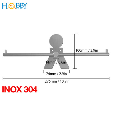 Giá treo móc phơi quần áo gắn tường inox 304 Hobby home decor GPM3