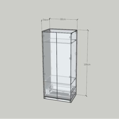 HAPPY FURNITURE , HEINEE - Tủ quần áo 2 cửa mở, TCM_216 , 80cm x 54cm x 190cm DxRxC, sản phẩm phổ thông
