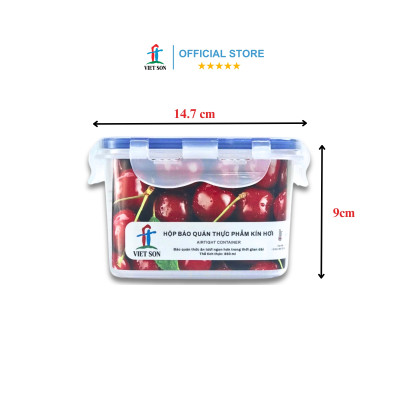 [TẶNG KHAY RÁO NƯỚC] Hộp Đựng Thực Phẩm VIETSON 850ml Nắp Khóa 4 Cạnh Kín Hơi