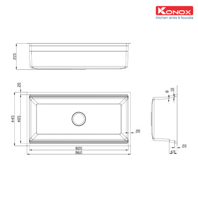Chậu rửa bát chống xước KONOX Workstation – Undermount Sink KN8644SU Dekor - Bảo hành chính hãng 10 năm