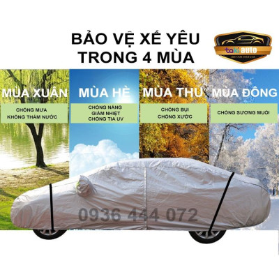 Bạt trùm xe ô tô 4,5 chỗ Huyndai accent vải dù oxford cao cấp , áo bạt