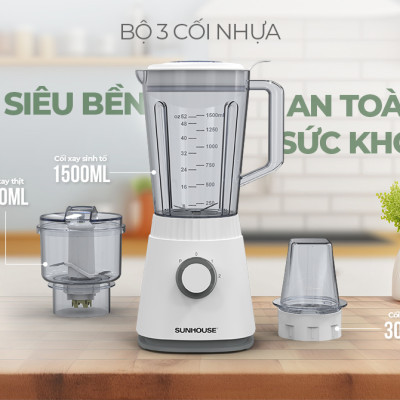 Máy xay sinh tố đa năng SHD5316, Công suất 600W, Bộ 3 cối xay (xay hoa quả - thịt cá - hạt khô), 3 chế độ xay phù hợp nhiều loại thực phẩm-Hàng chính hãng