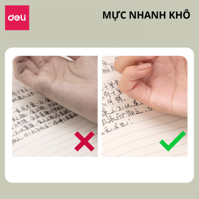 Bút Bi Nước Bút Gel Mực Bấm Deli Đệm Xốp Nhiều Màu Trơn Tru Ngòi 0.5mm Dành Cho Học Sinh Sinh Viên Văn Phòng