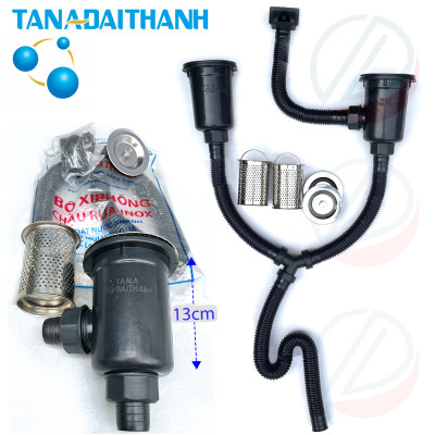 Chậu Rửa Bát Inox Tân Á Đại Thành RA03 - Kích thước 101x47cm loại 2 hộc 1 cánh rộng rãi, tặng kèm bộ xi phông