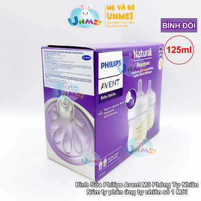Bình sữa mô phỏng tự nhiên mới hiệu Philips Avent  cho trẻ từ 0 tháng tuổi (125ml-đôi)_SCY900.02