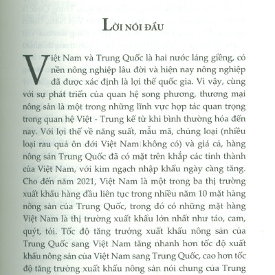 Thương Mại Nông Sản Giữa Việt Nam Và Trung Quốc Trong Bối Cảnh Mới (Sách chuyên khảo) - TS. Nguyễn Thị Phương Hoa (Chủ biên)