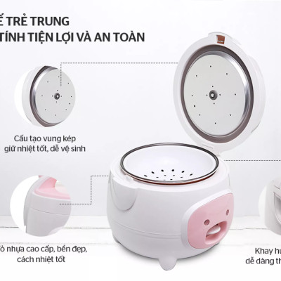 Nồi Cơm Điện Hình Con Lợn 1.8L GUGKDD GK-182 - Màu Ngẫu Nhiên - Hàng Chính Hãng