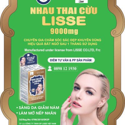 Lisse ￼nhau thai cừu 9000mg - (Hộp 30 viên )- Sáng Da, Mờ Nám , Nếp Nhăn .