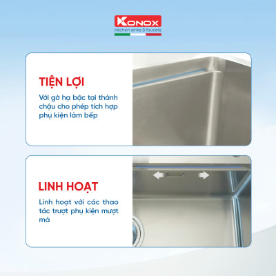 Chậu rửa bát inox KONOX Workstation – Undermount sink KN8046SU