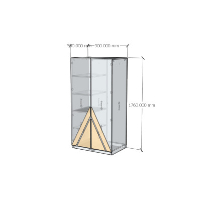 [Happy Home Furniture] CHARIS , Tủ quần áo 2 cửa mở, 90cm x 59cm x 176cm ( DxRxC), TCM_121