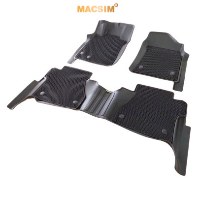 Thảm ô tô sd3 2 lớp dạng lưới lục giác Nissan Navara 2015+ màu đen - bề mặt cao su siêu sạch - Macsim