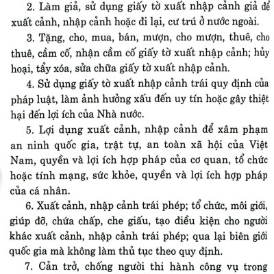 Luật Xuất Cảnh, Nhập Cảnh Của Công Dân Việt Nam (Hiện Hành) (Sửa Đổi, Bổ Sung Năm 2023)