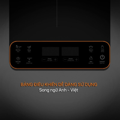 Bếp điện từ đơn Elmich ICE-1831, Công suất 2100W, Mặt kính Ceramic siêu bền, Hàng chính hãng - Bảo hành 24 tháng