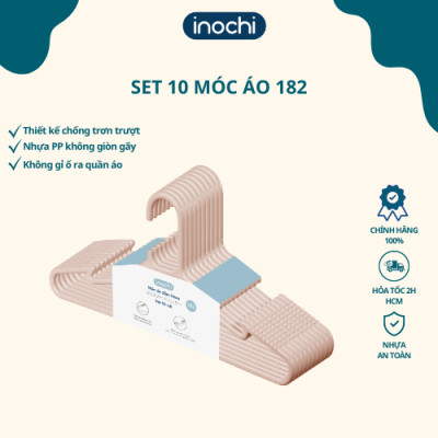 Set 10 chiếc móc áo đầm Hara 182 hàng cao cấp - giao màu ngẫu nhiên