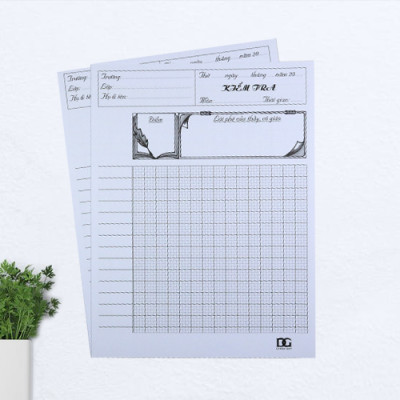 Giấy kiểm tra 4 ô ly giấy trắng dày viết êm không lem, kẻ bảng tiện lợi khi học sinh chuẩn bị làm bài kiểm tra,15 tờ đôi  GKT05 Green Art - Hàng chính hãng