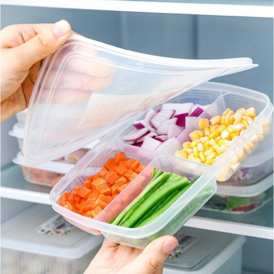 Set 02 hộp thực phẩm chia ngăn 710ml, thiết kế nắp mềm dẻo bảo đảm kín hơi và chống tràn - nội địa Nhật Bản 