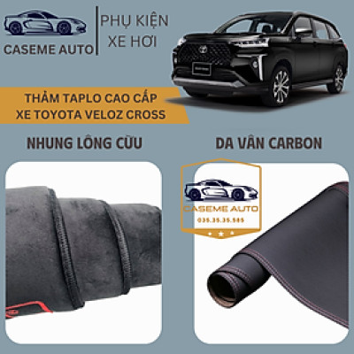 [TOYOTA VELOZ CROSS] Thảm Taplo 3 Lớp Dành Cho Xe TOYOTA VELOZ CROSS, Nhung Lông Cừu Và Da Vân Carbon Cao Cấp - Hàng Chính Hãng