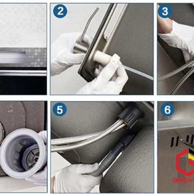 CHẬU RỬA BÁT, CHÉN INOX 2 HỐ LỆCH GRBC7843L