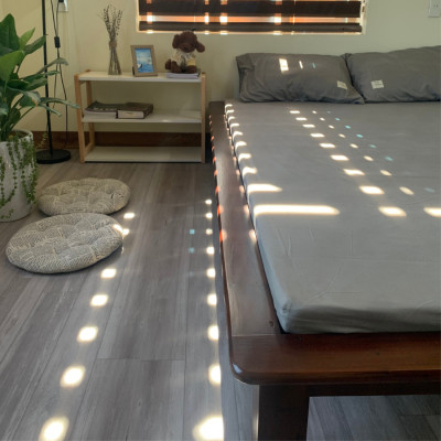 Giường ngủ gỗ CT13 Tundo màu vàng nâu 