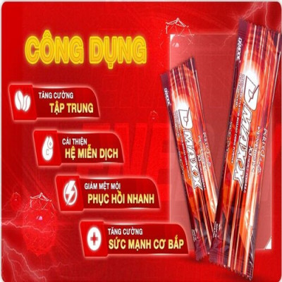 DMAXX thức uống bổ sung vitamin năng lượng không đường DAMODE 24 gói dùng thử màu đỏ