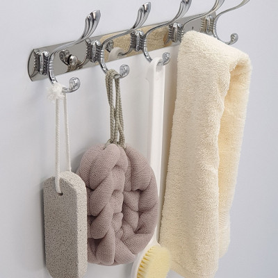 Móc treo áo 5 chấu hoa văn Inox Eurolife EL-M2 (Trắng bạc)