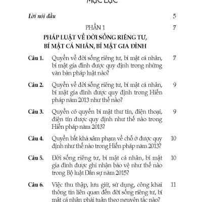 Tư Vấn, Phổ Biến Và Áp Dụng Pháp Luật Bảo Vệ Quyền Về Đời Sống Riêng Tư, Bí Mật Cá Nhân, Bí Mật Gia Đình