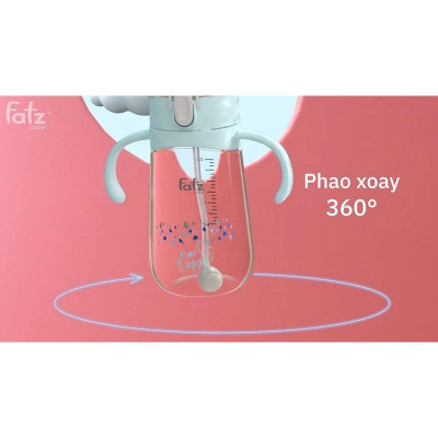 Bình uống nước PPSU bật hút 2 tay cầm với phao 360 độ 250ml Fatzbaby Fatz Sippy 2 - FB0298BT  Hàng Chính Hãng