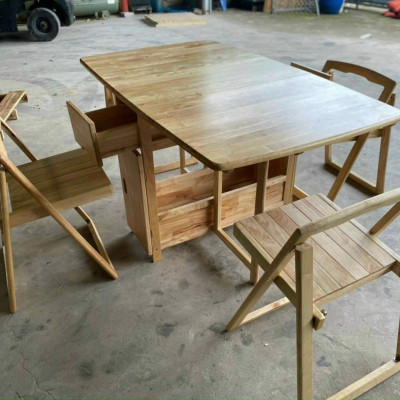 Bàn ăn xếp gọn Juno Sofa tiện lợi chung cư, căn hộ nhỏ, bàn ăn cho nhà nhỏ 4 ghế gấp.