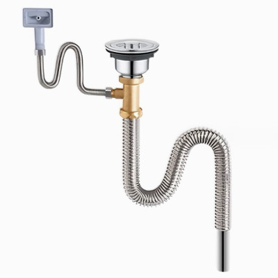 Bộ xả chậu rửa chén KG35 2 hộc và 1 hộc cao cấp siêu bền thoát nước nhanh sử dụng tốt, ống bằng chất liệu inox sus304 (Tặng kèm 1 món quà tri ân) -Hàng chính hãng