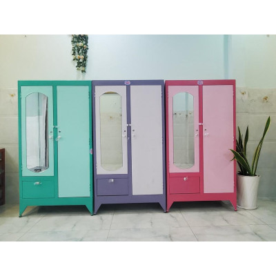 Tủ sắt quần áo cao 1m6 ngang 90cm xám - TSDT13