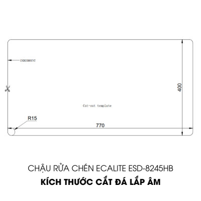 Chậu Rửa Chén Ecalite ESD-8245HB - Lắp Nổi/Lắp Âm - Chất Liệu Inox Cực Bền - Hàng Chính Hãng