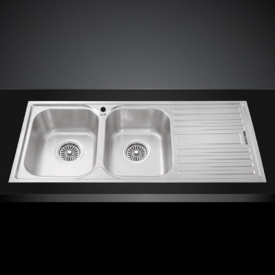 Chậu Rửa Chén Malloca MS 1025R NEW - Inox 304 - Ngang 116cm - Hàng Chính Hãng