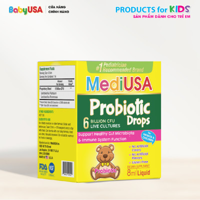 MediUSA Probiotic Drops - Thực Phẩm Chức Năng - Bổ sung lợi khuẩn cho trẻ - Hàng chính hãng
