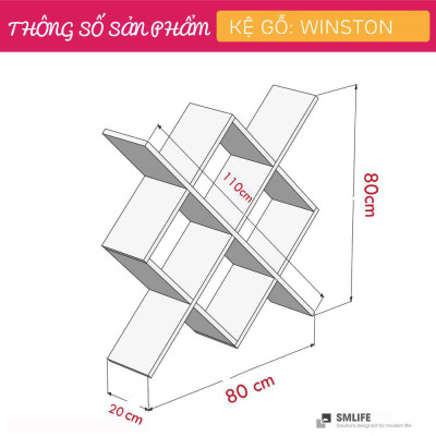 Kệ trang trí kệ để sách gia đình SMLIFE Winston