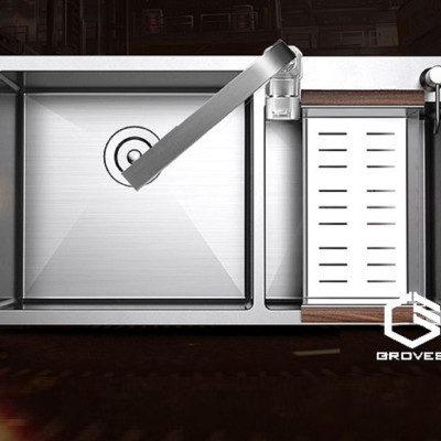 CHẬU RỬA BÁT, CHÉN INOX 2 HỐ LỆCH GRBC7843L