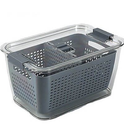 Hộp đựng thực phẩm 2 lớp trong tủ lạnh kiểu Nhật loại 1.7L, màu sắc giao ngẫu nhiên - Hàng chính hãng