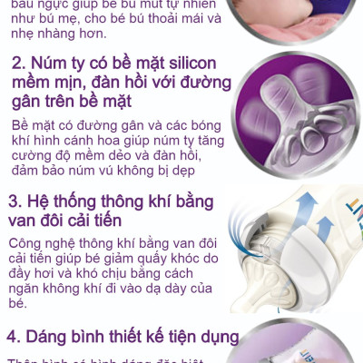 Bình sữa thủy tinh  mô phỏng tự nhiên hiệu Philips Avent (120ml - đơn) cho trẻ từ 0 tháng tuổi 671.13