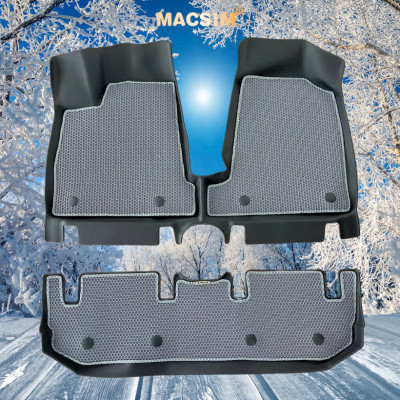 Thảm ô tô(sd3) 2 lớp dạng lưới lục giác Vinfast VF3 (ghi) - bề mặt cao su siêu sạch - Macsim