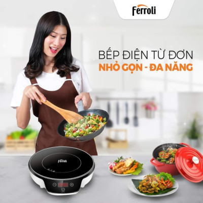 Bếp từ đơn tròn FI2000RS chính hãng của Ferroli, sang trọng, cao cấp, công suất cao 2000W, bảo hành chính hãng 1 năm - Hàng chính hãng