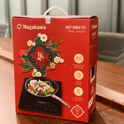 [HỘP QUÀ TẾT] [TẶNG KÈM NỒI LẨU 280x75mm] Bếp từ đơn Nagakawa NAG0718 (2000W) - 5 chương trình nấu - Bảo hành 1 năm - Hàng chính hãng