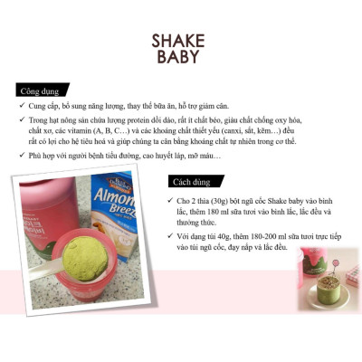 [CHÍNH HÃNG] Bột Ngũ Cốc Ăn Kiêng Thay Thế Bữa Ăn SHAKE BABY Diet Formular Protein Hỗ Trợ Giảm Cân 750g