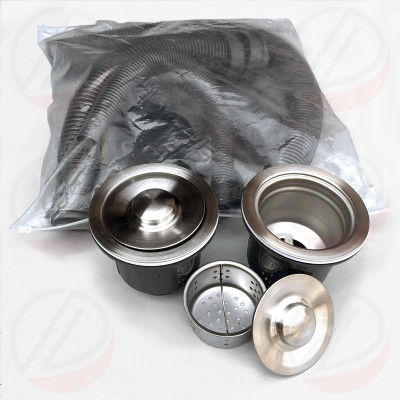 COMBO Chậu Rửa Chén Bát Inox Phủ Nano 2 Hộc KAZTA Có Kệ Chân Kèm Vòi Xoay 360 - Dài 82cm Rộng 45cm Cao 81cm, đầy đủ xi phông