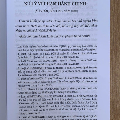 Luật xử lý vi phạm Hành chính (Sửa đổi, bổ sung năm 2025)