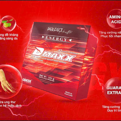 DMAXX thức uống bổ sung vitamin năng lượng không đường DAMODE 61 gói màu đỏ mỗi gói 2,2gr