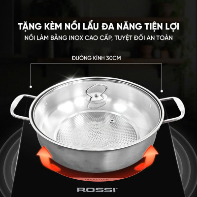 Bếp Từ Đơn Tân Á Đại Thành Rossi RS-1020CC01 Kèm Nồi - Hàng Chính Hãng Bảo Hành 24 Tháng