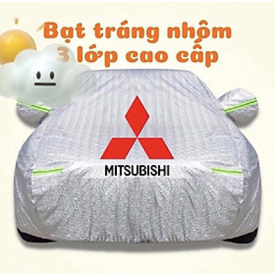 Bạt Phủ Xe Ô Tô Mitsubishi Mirage, Xpander, Attrage, Pajero, Trition, Outlander, Chất Liệu Bạt Tráng Nhôm 3 lớp