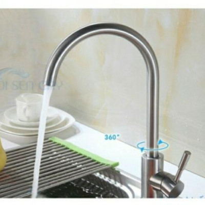 Combo chậu chén inox + vòi rửa chén nóng lạnh inox 304