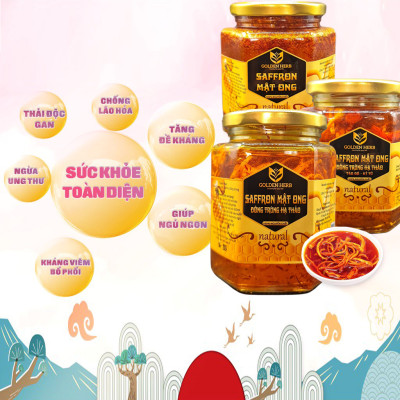 Mật Ong Ngâm Saffron 180ml/lọ Golden Herb