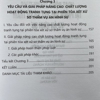 Hoạt Động Tranh Tụng Tại Phiên Tòa Xét Xử Sơ Thẩm Vụ Án Hình Sự